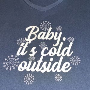 Navy blue festive sleep shirt, soft felt like material, short sleeves, deep V💙